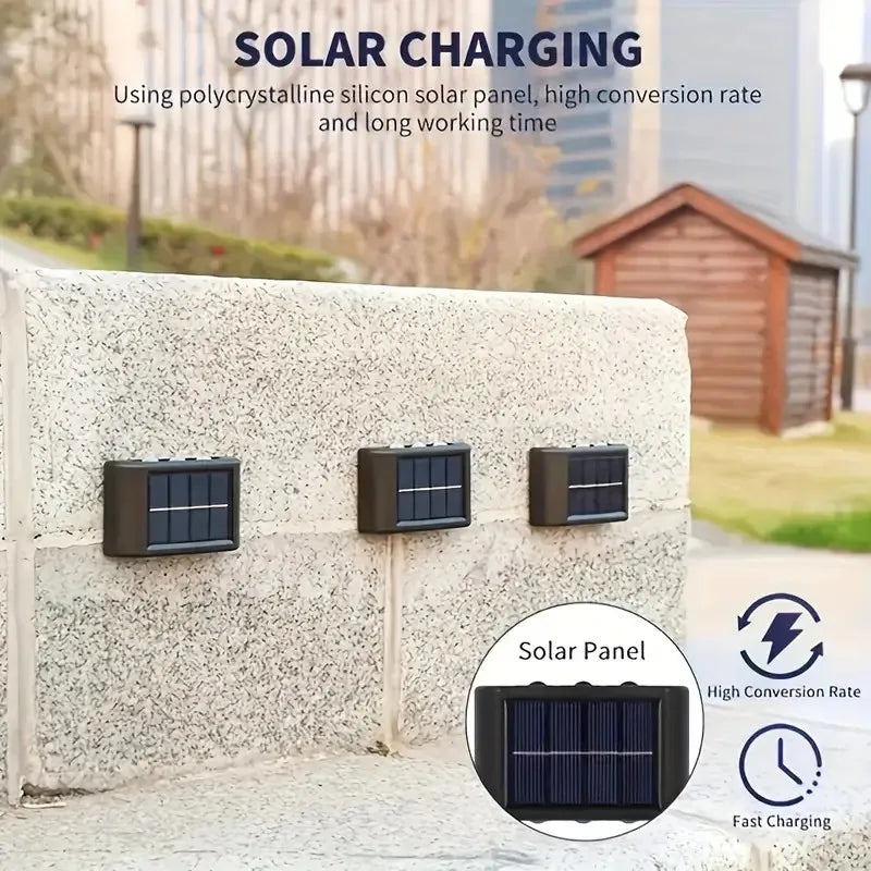 🌞✨ Solar LED Wall Lights – Διακόσμηση & Ατμόσφαιρα στον Κήπο σου! ✨🌞 1pc | 6-10 LEDs | Outdoor Decorative Landscape Lighting