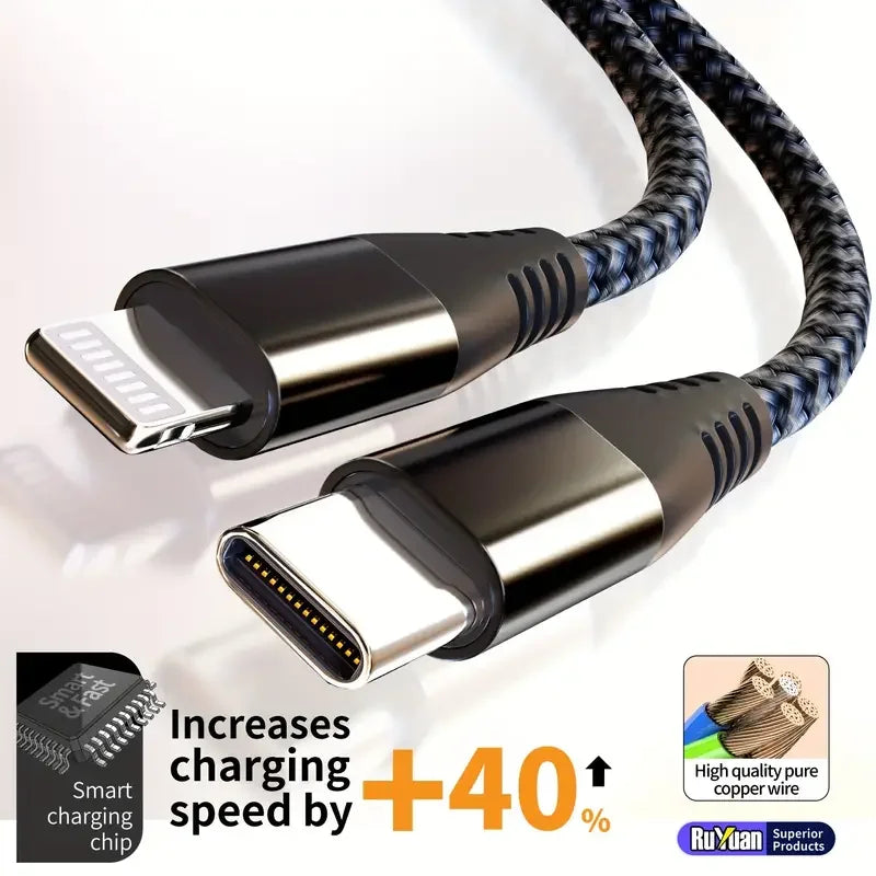 ⚡📱 LAIHONEN MFI Certified Cable – Type-C to Lightning Ταχεία Φόρτιση & Data Sync 🎯