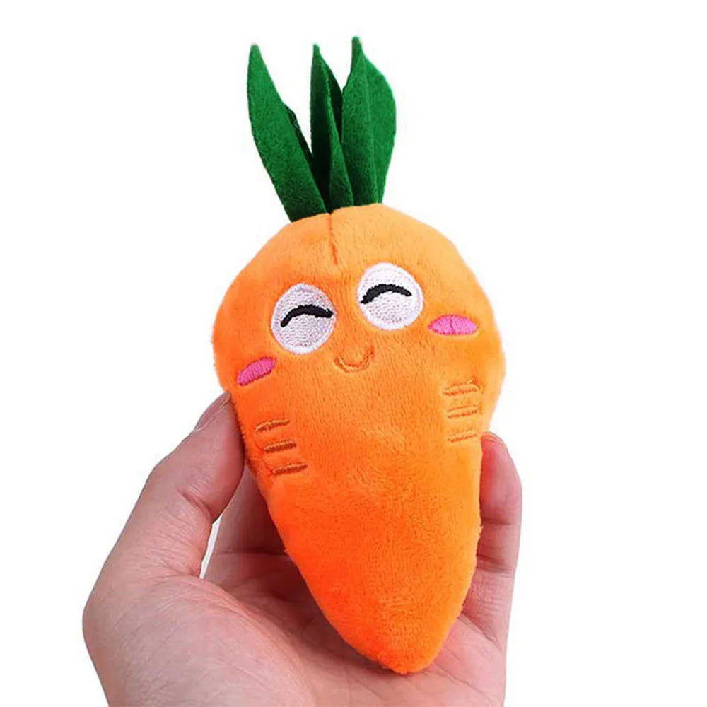 3pcs Carrot Dog Toys 🥕🐶 | Plush & Squeaky 🔊 | Soft Chew for Dogs & Cats 🧸 | Teeth Cleaning & Play ✅