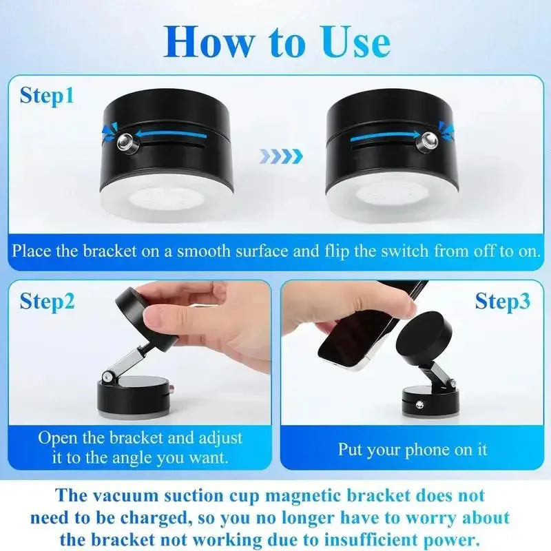 📱🧲 Magnetic Phone Holder Stand – Ρυθμιζόμενη & Πτυσσόμενη Βάση με Ισχυρή Βεντούζα & Vacuum Adsorption