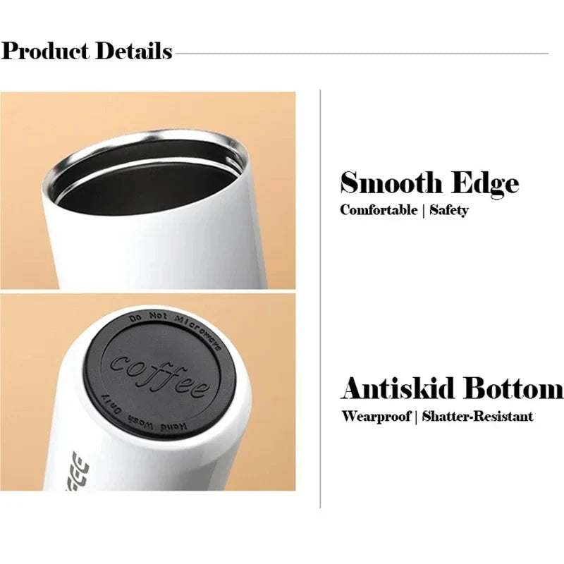 ☕ 400ML Ανοξείδωτο Θερμός Καφέ – Leakproof Car Vacuum Flask 🚗🔥❄️