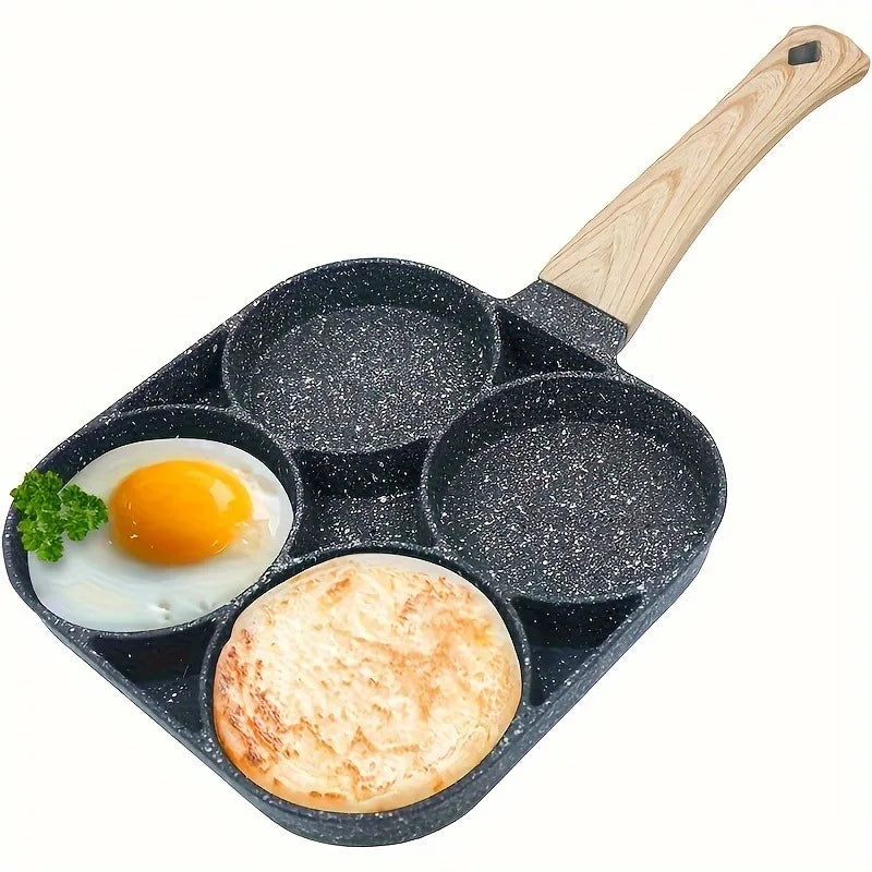 🍳 Τηγάνι με 4 Θέσεις – Αντικολλητικό για Αυγά, Pancakes, Ομελέτες & Burgers | Ιδανικό για Πρωινό