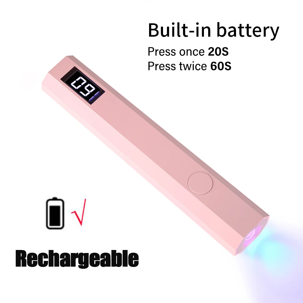 💅💡 YIKOOLIN Mini Handheld UV Nail Lamp – Επαγγελματική Φορητή Λάμπα Νυχιών για Γρήγορο Στέγνωμα Gel Polish