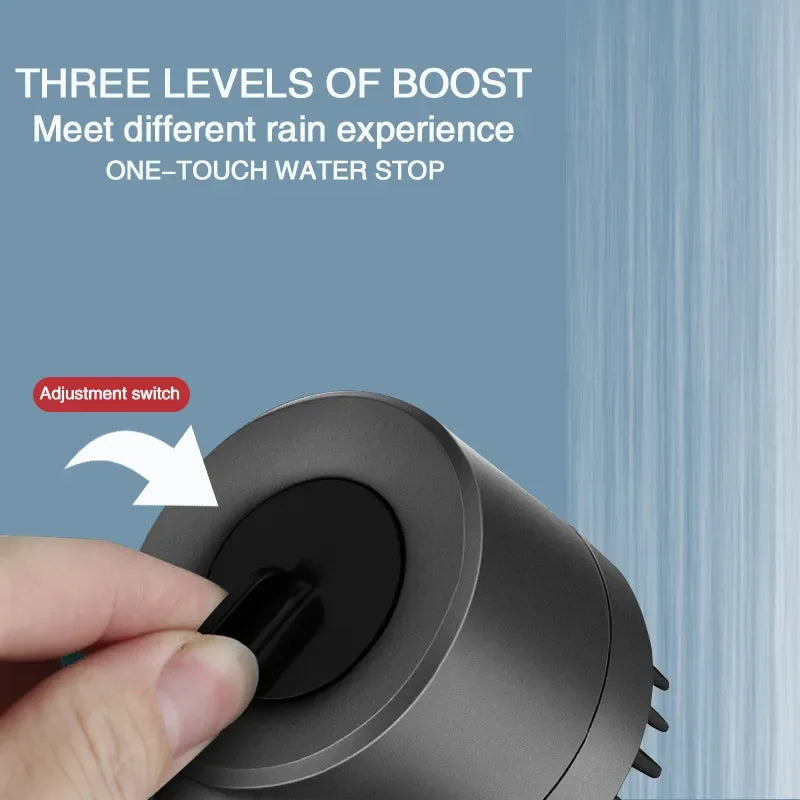 🚿 Τηλέφωνο Ντους Υψηλής Πίεσης με Φίλτρο & Massage Brush – 3 Λειτουργίες & Rain Faucet Design