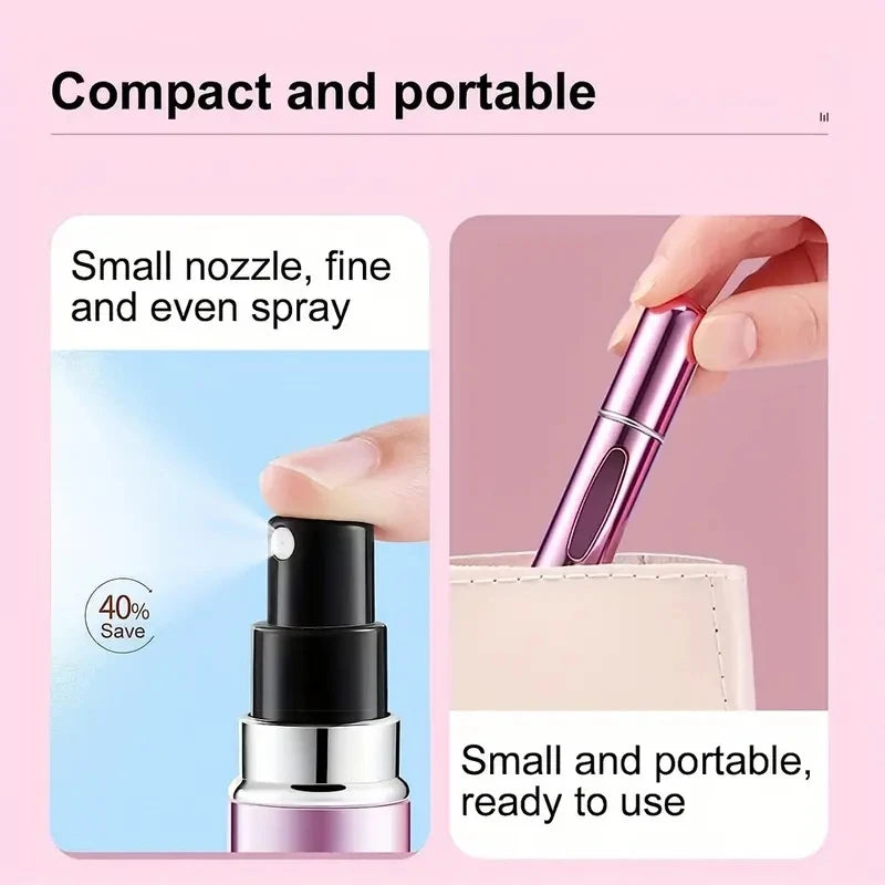 🌸💎 Mini 5ml Επαναγεμιζόμενο Μπουκαλάκι Αρώματος – Bottom Filling Spray ✨ Μεταλλική Θήκη για Ταξίδια & Καθημερινή Χρήση