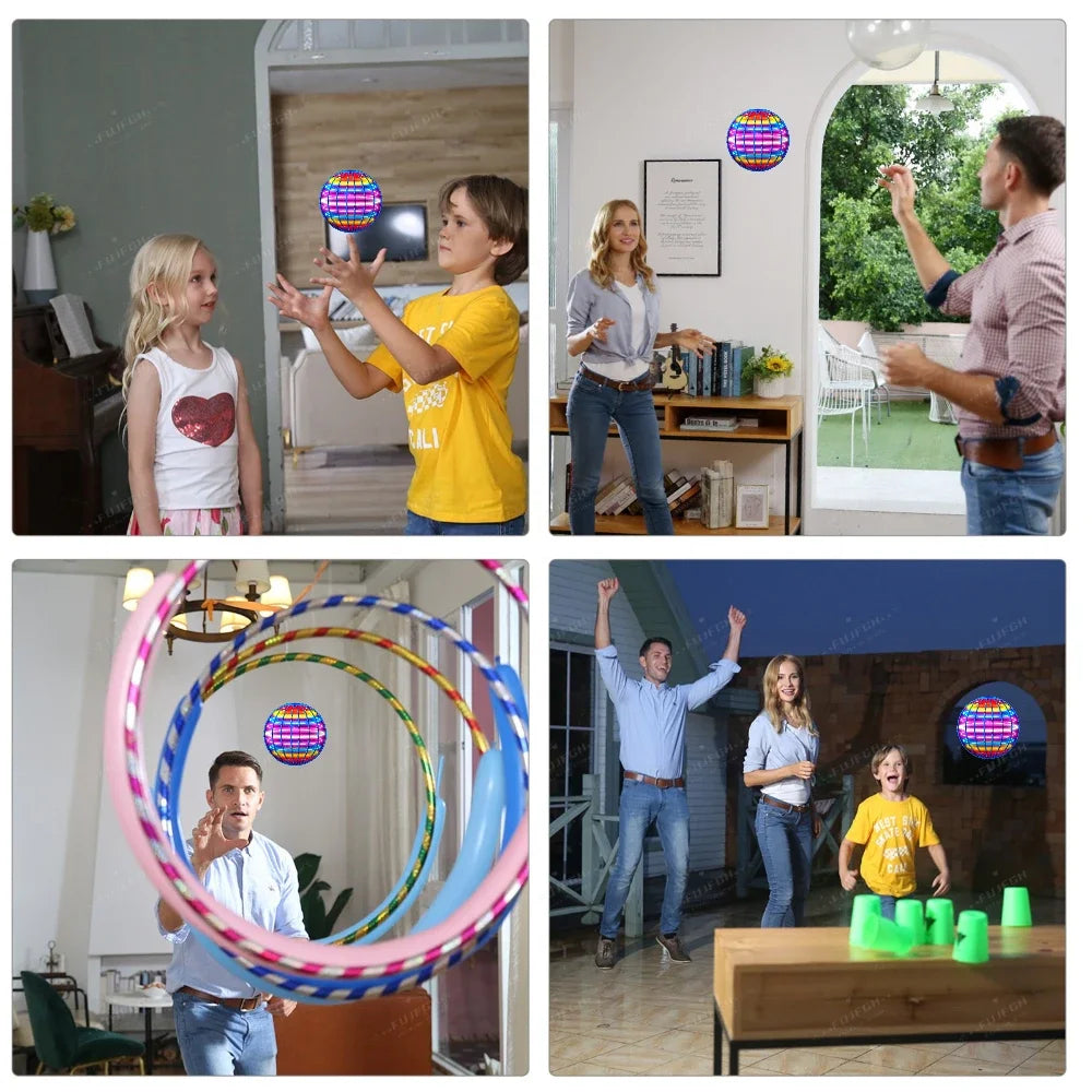 🌌✨ Flying Ball Boomerang Fly Orb Magic – LED Drone Hover Spinner 🎁