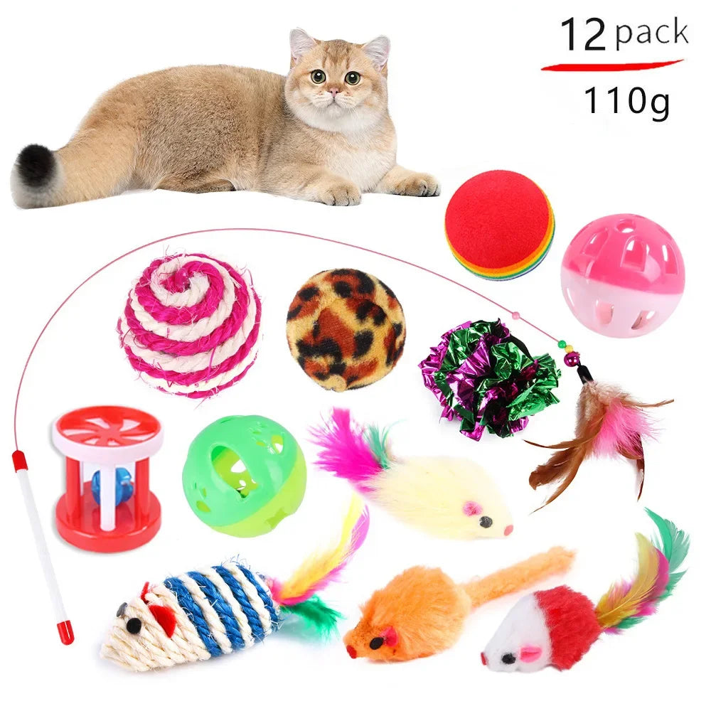 Cat Tunnel & Toys Set 🐱🎪 | Foldable Tent + Mouse Balls 🐭 | Simulation Fish 🐟 | Fun for Kittens & Cats 😸