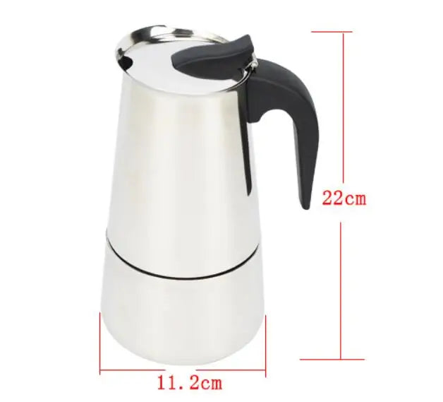 ☕✨ Κλασική Moka Pot – Για Έντονο & Αρωματικό Espresso στο Σπίτι! ✨☕ Stainless Steel Moka Coffee Maker Pot