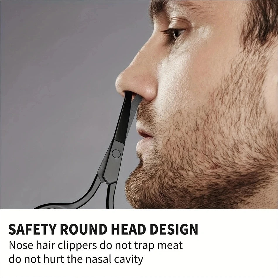 ✂️ 1PC Στρογγυλές Ψαλίδες Ασφαλείας για Τρίχες Μύτης – Stainless Steel