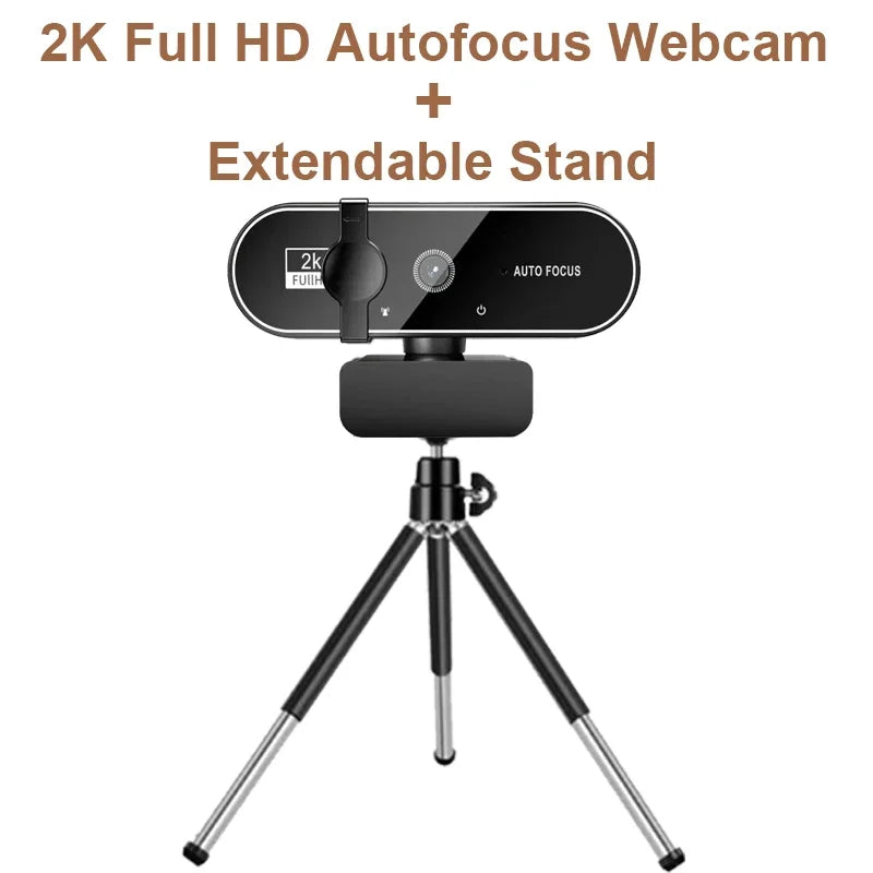 🎥🔊 4K/2K/1080P Webcam με Μικρόφωνο 🎤 | Autofocus 8MP Full HD Κάμερα για PC 💻 Laptop & Macbook | Βιντεοκλήσεις & Streaming