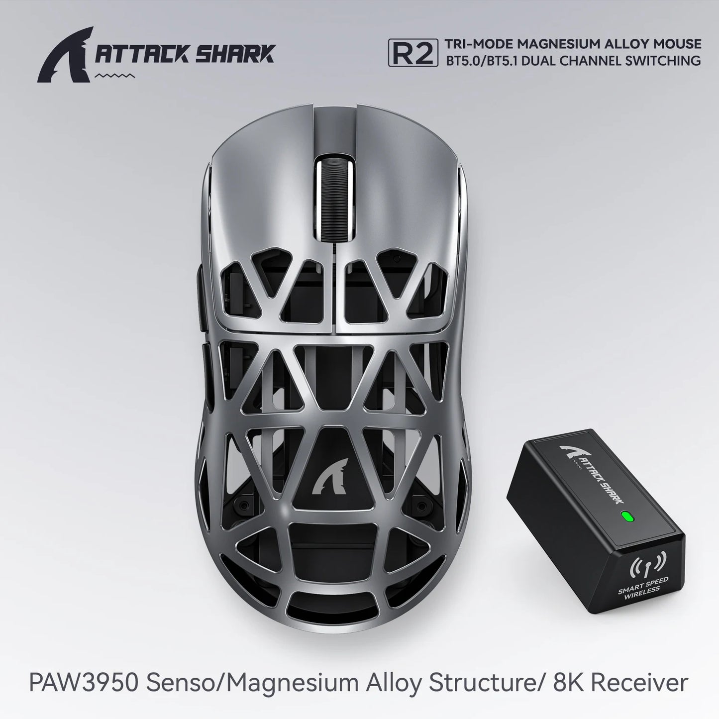 ⚔️ Attack Shark R2 Wireless Gaming Mouse – 8K Polling, 42.000 DPI, Magnesium Alloy 🖱️🔥 Hyperlight. Hyperspeed. Hyper-Precision. Το ultimate competitive mouse είναι εδώ.