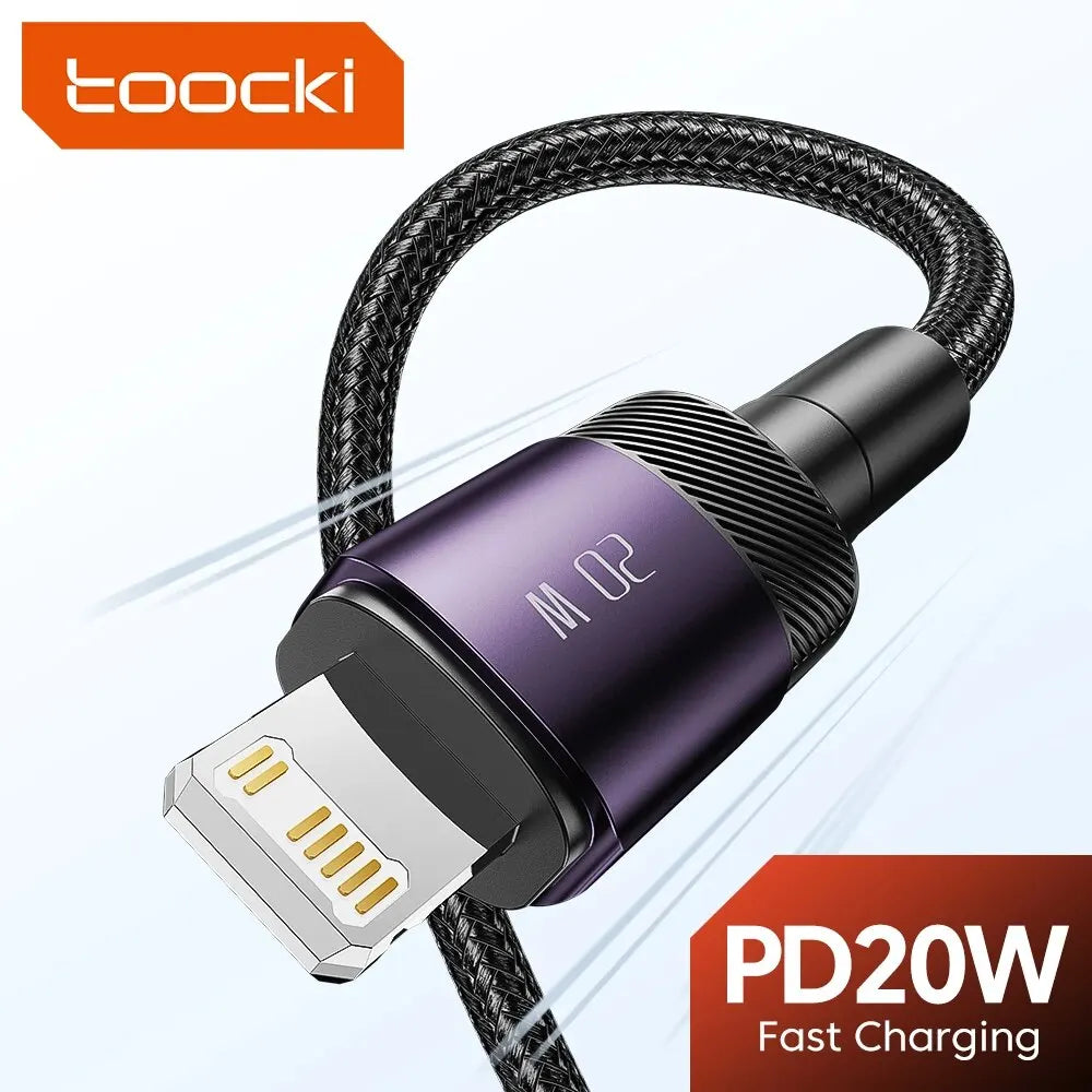 ⚡📱 Toocki PD 20W USB-C to Lightning Cable – Γρήγορη Φόρτιση & Data Sync 🎯