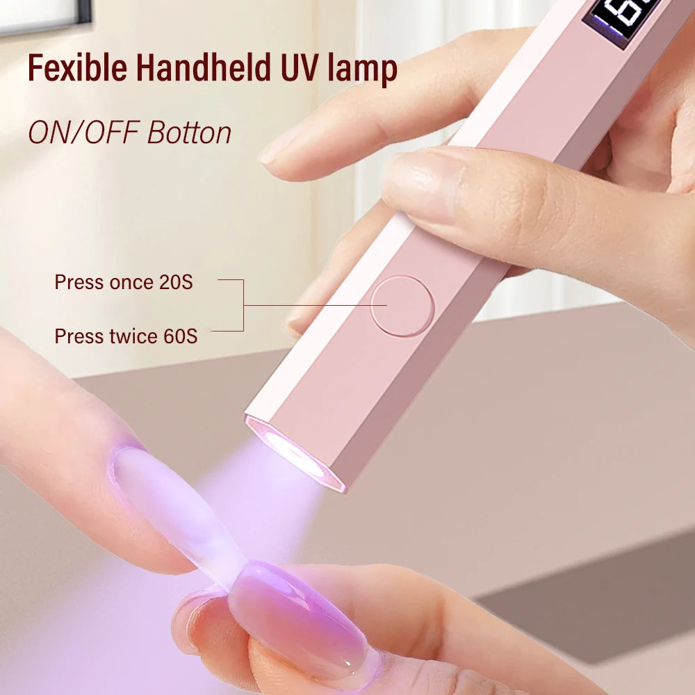 💅💡 YIKOOLIN Mini Handheld UV Nail Lamp – Επαγγελματική Φορητή Λάμπα Νυχιών για Γρήγορο Στέγνωμα Gel Polish