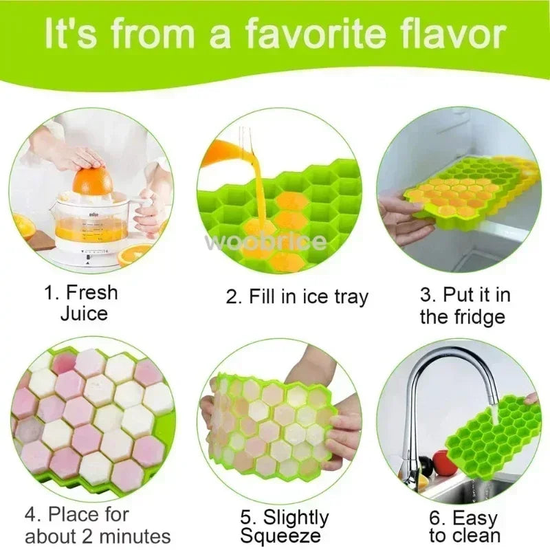 🧊🍯 Ice Molds Honeycomb – Σιλικονούχα Φόρμα Παγάκια Κυψέλης BPA Free ✨