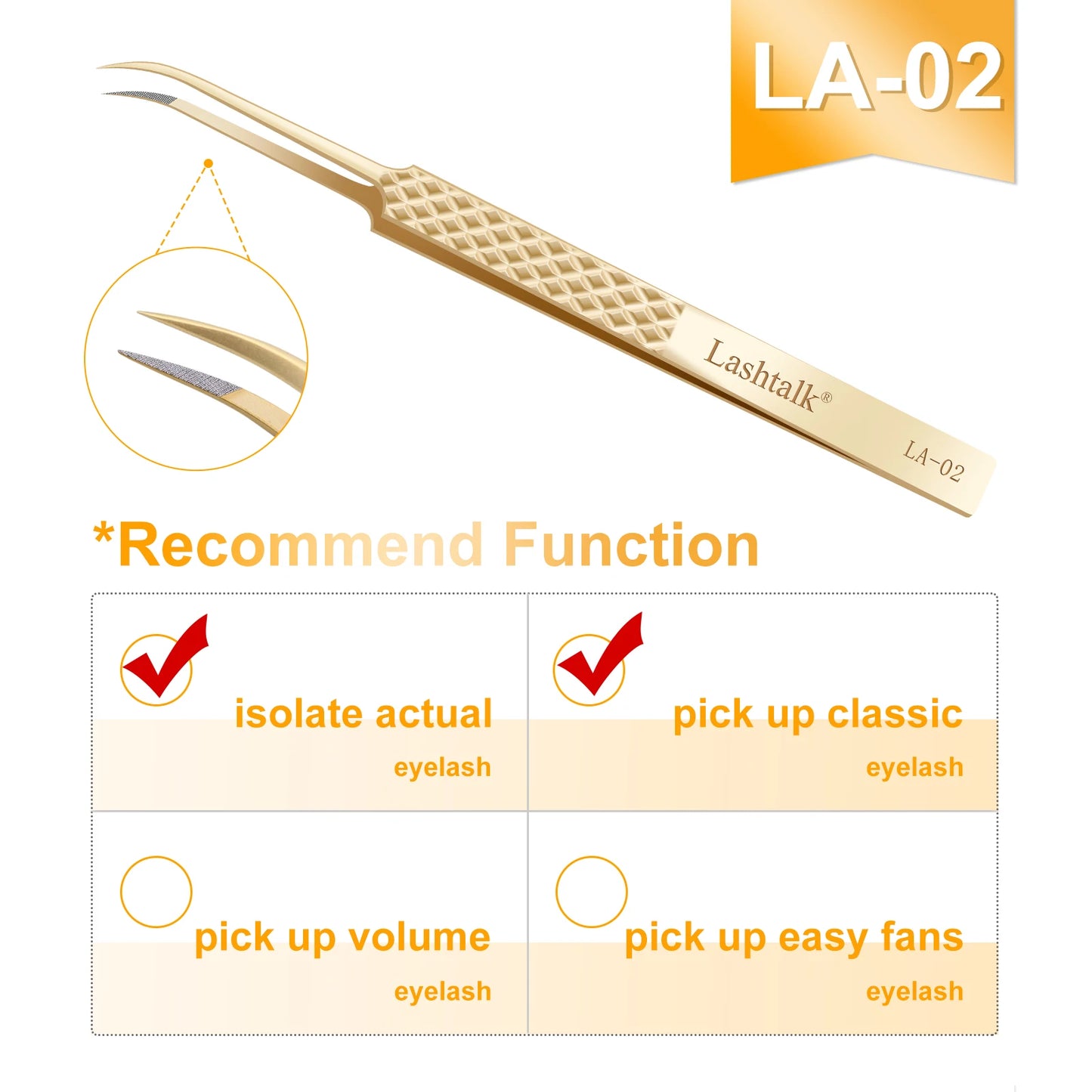 ✨ Lashtalk Precision Fiber Tip Tweezer – Premium Λαβίδα για Eyelash Extensions με Diamond Grip ✨