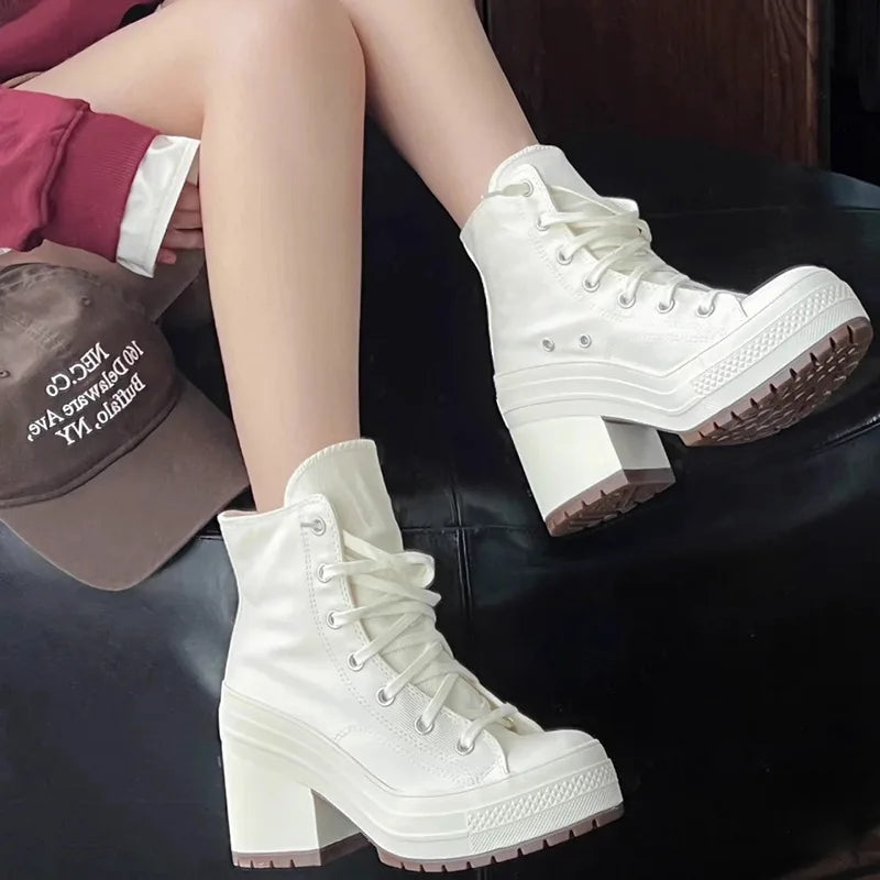 👟✨ Γυναικεία Πλατφόρμα Sneakers Canvas – Personalized Luxury Style ✨👟