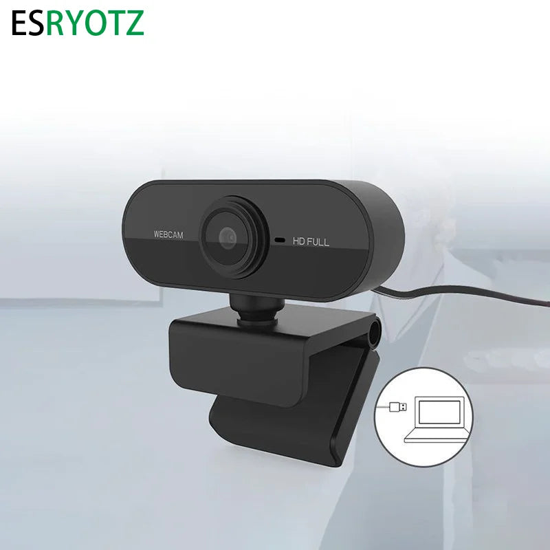💻🎥 Full HD 1080p USB Webcam – Με Μικρόφωνο & Περιστροφή για PC & Laptop 🎤✨