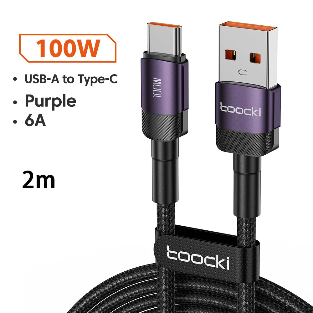⚡🔌 Toocki 6A USB to Type-C Cable – PD 100W Ταχεία Φόρτιση & Data Sync 🎯