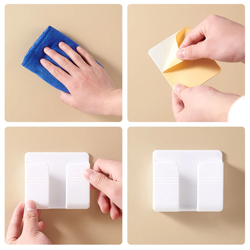 📱 Multifunction Wall Mounted Storage Box – Οργανωτής Χωρίς Τρύπες για Τηλεκοντρόλ, Κινητά & Καλώδια