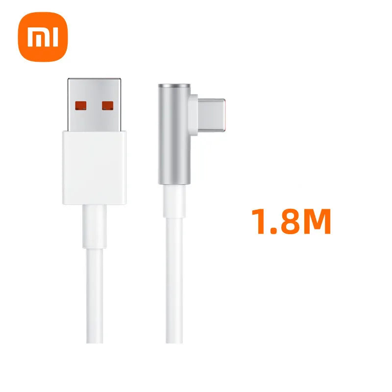 ⚡🔌 Original Xiaomi 120W 6A USB-A σε Type-C Καλώδιο – Super Fast Charging με 90° Elbow Design
