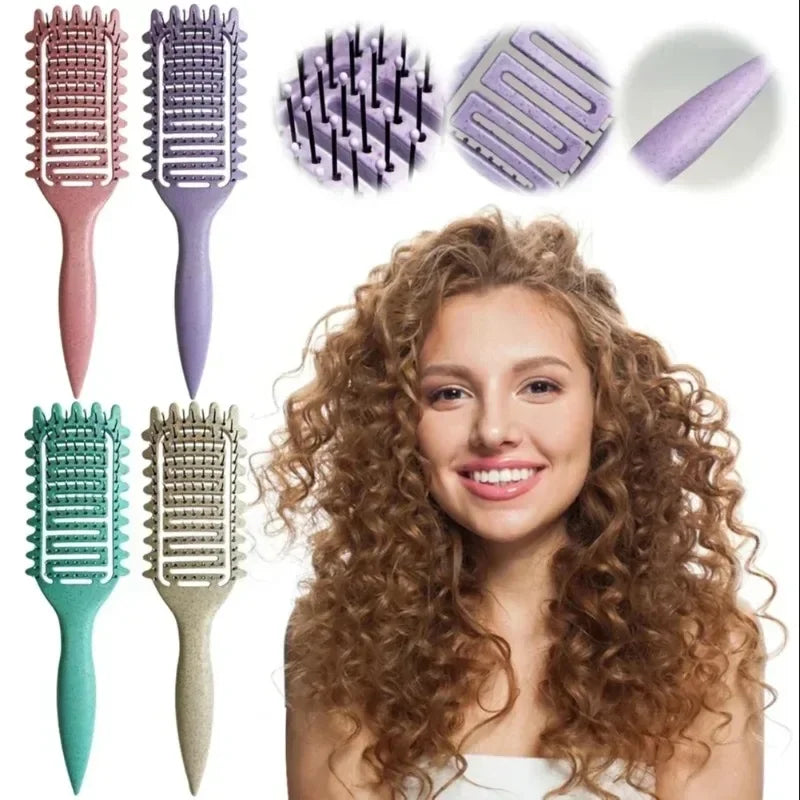 💇♀️✨ Curl Define Styling Brush – Βούρτσα για Σγουρά Μαλλιά & Ξεμπέρδεμα 3 σε 1 🌸