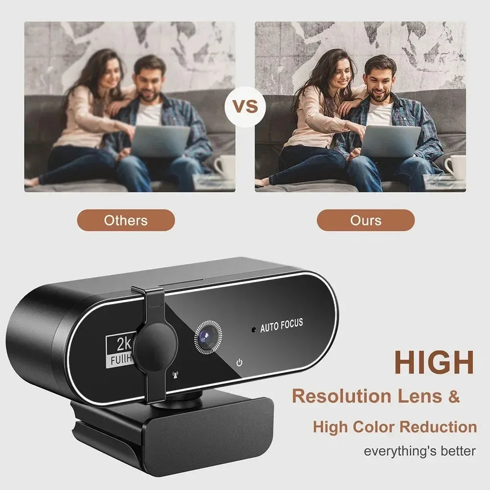 🎥🔊 4K/2K/1080P Webcam με Μικρόφωνο 🎤 | Autofocus 8MP Full HD Κάμερα για PC 💻 Laptop & Macbook | Βιντεοκλήσεις & Streaming