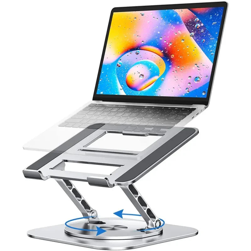 💻🔄 360° Rotating Laptop Stand – Αλουμινένια Ρυθμιζόμενη Βάση MacBook & Notebook 🎯