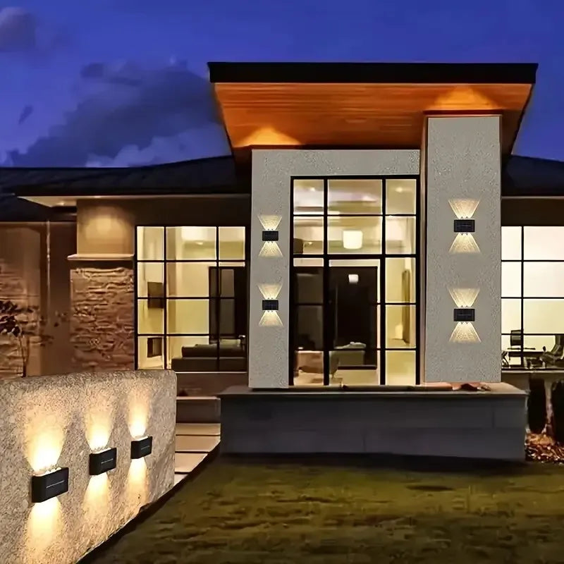 🌞✨ Solar LED Wall Lights – Διακόσμηση & Ατμόσφαιρα στον Κήπο σου! ✨🌞 1pc | 6-10 LEDs | Outdoor Decorative Landscape Lighting