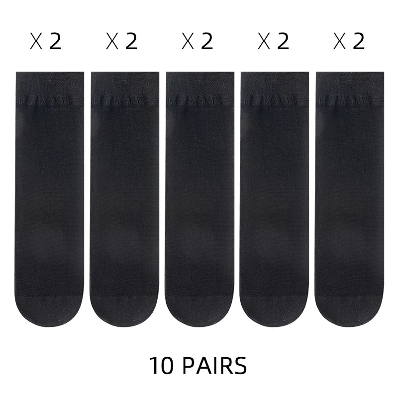 🧦✨ Σετ Διάφανα Κρυστάλλινα Καλτσάκια – Ultra Thin & Anti-Hook ✨🧦 5–20 Ζευγάρια Καλοκαιρινές Γυναικείες Κάλτσες | Crystal Silk Nylon Ankle Socks