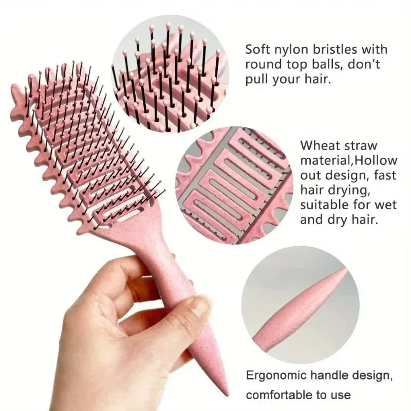 💇♀️✨ Curl Define Styling Brush – Βούρτσα για Σγουρά Μαλλιά & Ξεμπέρδεμα 3 σε 1 🌸