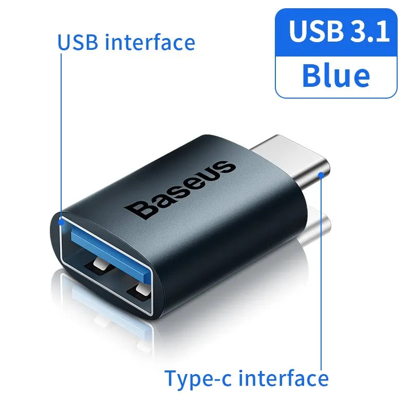 🔌 Baseus USB OTG Data Transfer Adapter – Type-C Female to USB Male Converter