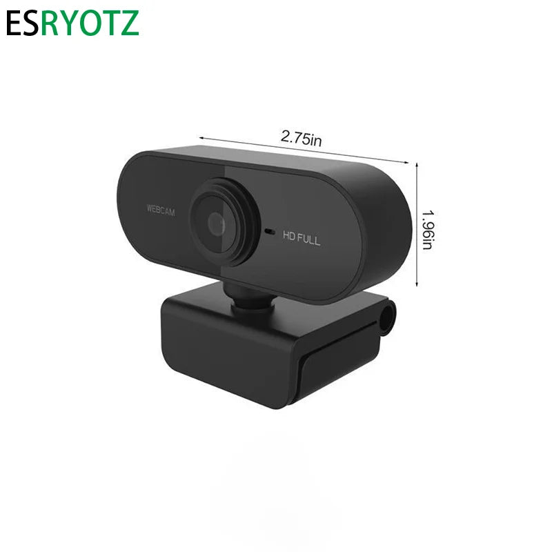 💻🎥 Full HD 1080p USB Webcam – Με Μικρόφωνο & Περιστροφή για PC & Laptop 🎤✨