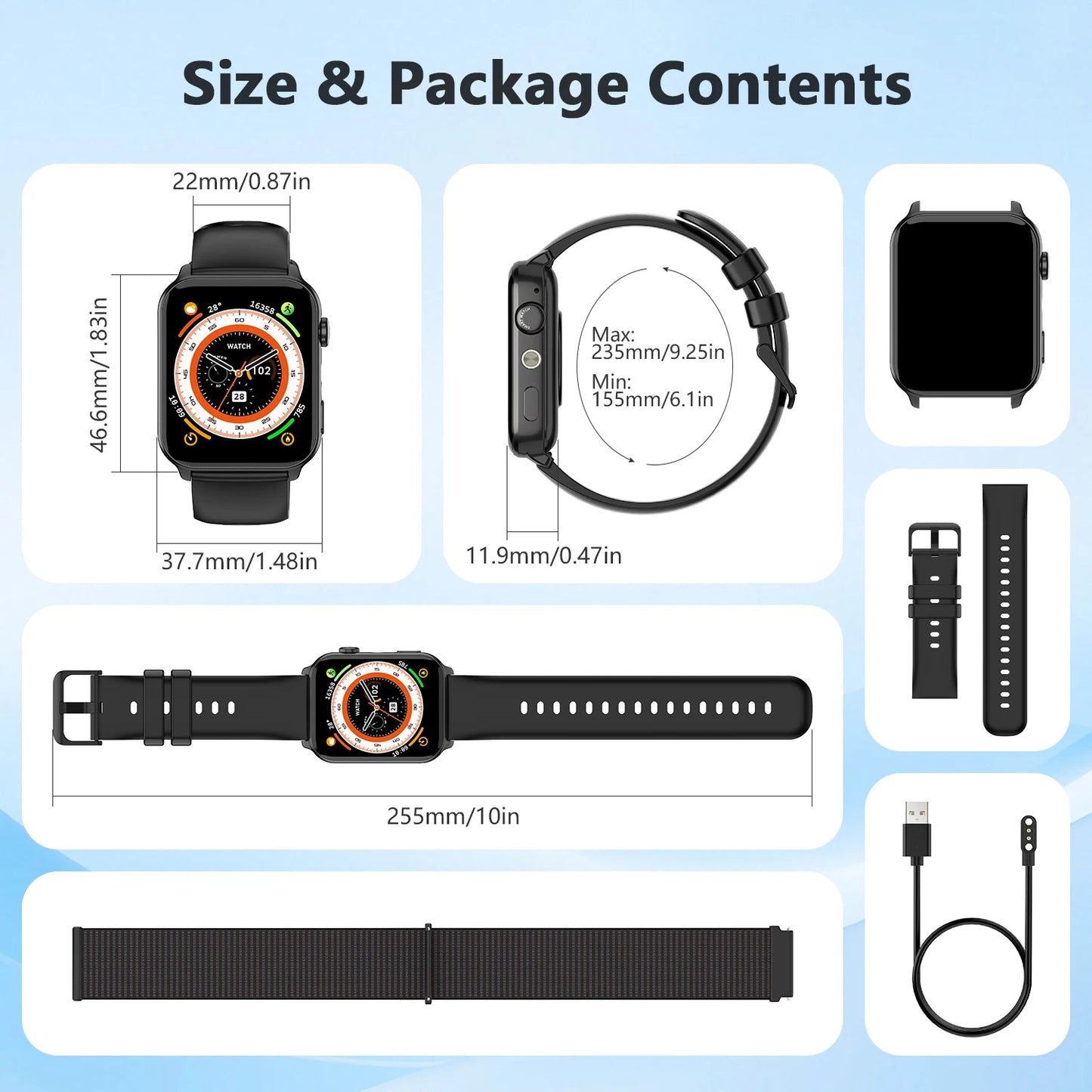 ⌚ Blackview R30 Max – Smartwatch 1.91” με LED Flashlight, Bluetooth Κλήσεις & 100+ Αθλητικά Modes