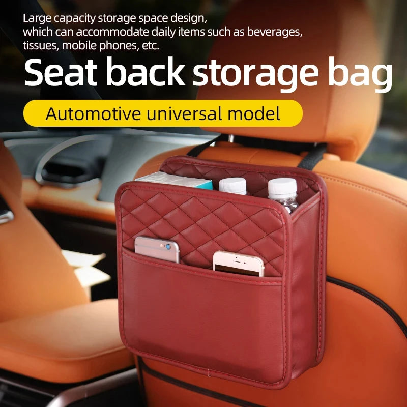 🚗👜 Πολυλειτουργική Τσάντα Οργάνωσης Καθίσματος Αυτοκινήτου – Δερμάτινη, Αποθηκευτική & Κάδος Σκουπιδιών ✨