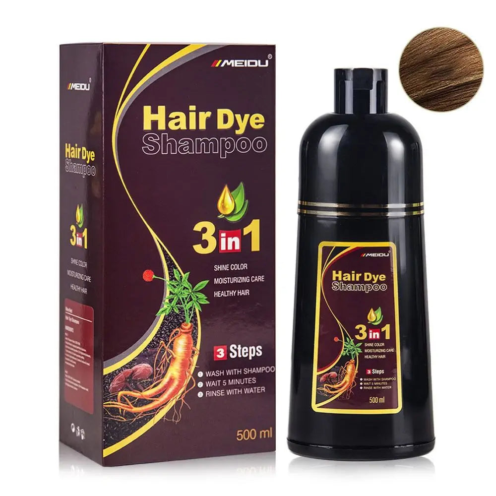 💇♀️🌿 Meidu 3-in-1 Instant Coloring Shampoo – Φυσική Βαφή & Περιποίηση Μαλλιών 🎯