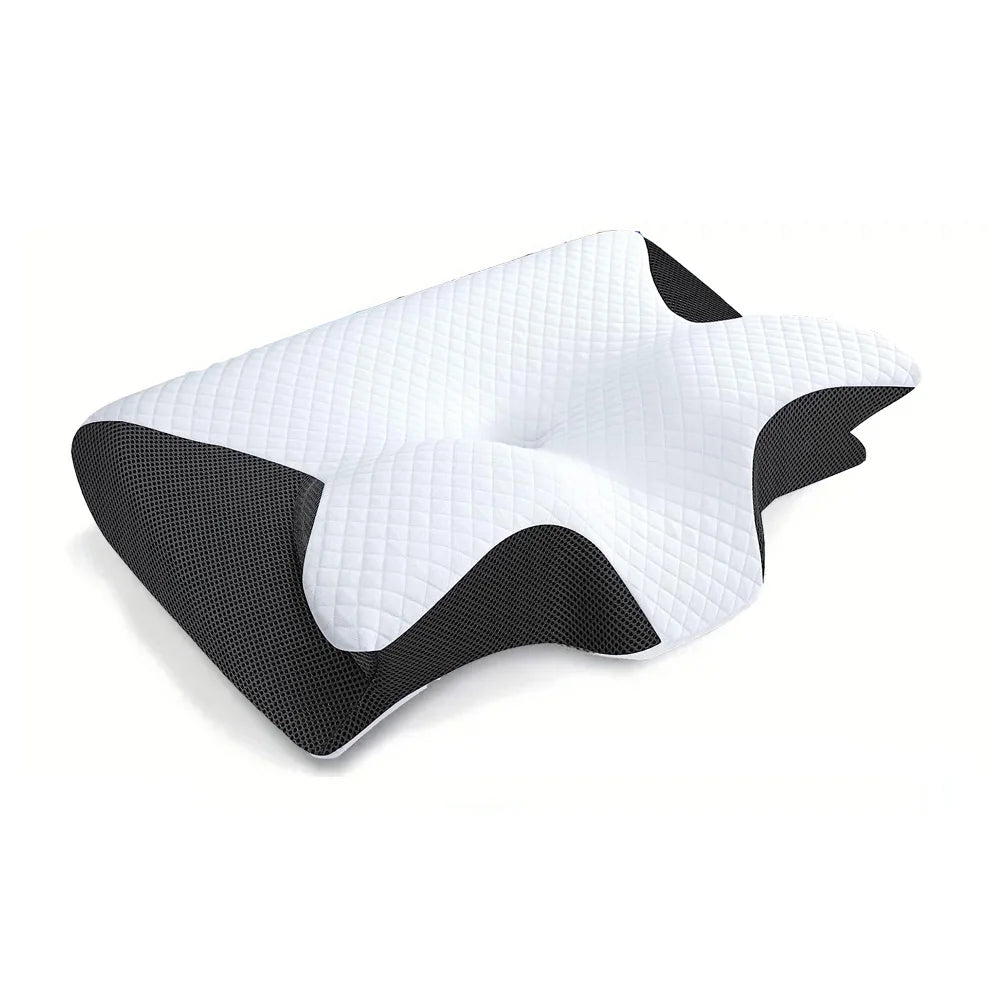 🛏️ 1pc Μαξιλάρι Memory Foam για Αυχένα – 2 σε 1 Εργονομικό Ορθοπεδικό Μαξιλάρι