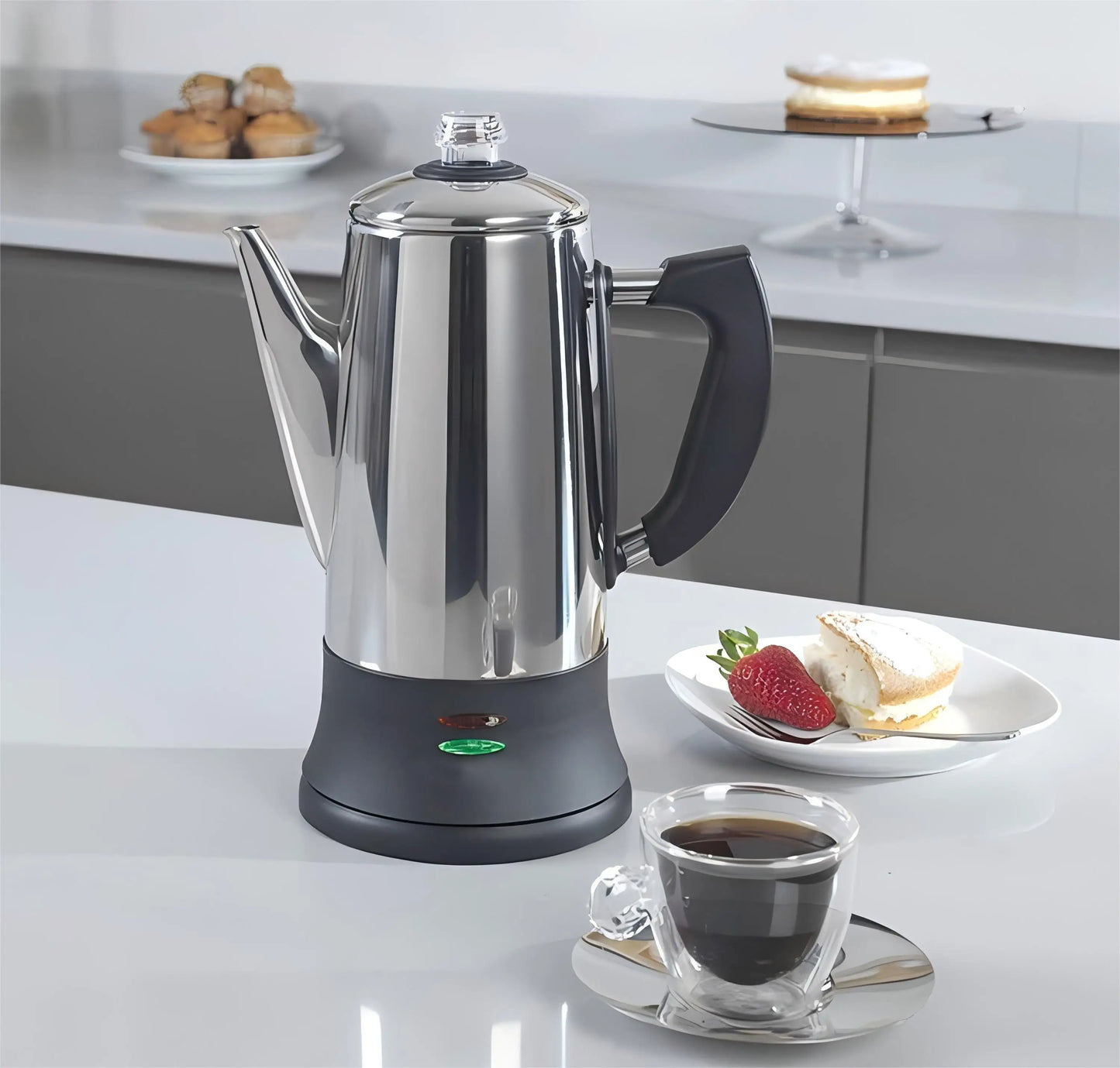 ☕⚡ Ηλεκτρική Καφετιέρα Percolator 1.8L – Για 12 Κούπες Αρωματικού Καφέ! ⚡☕ SOTECH Electric Coffee Percolator
