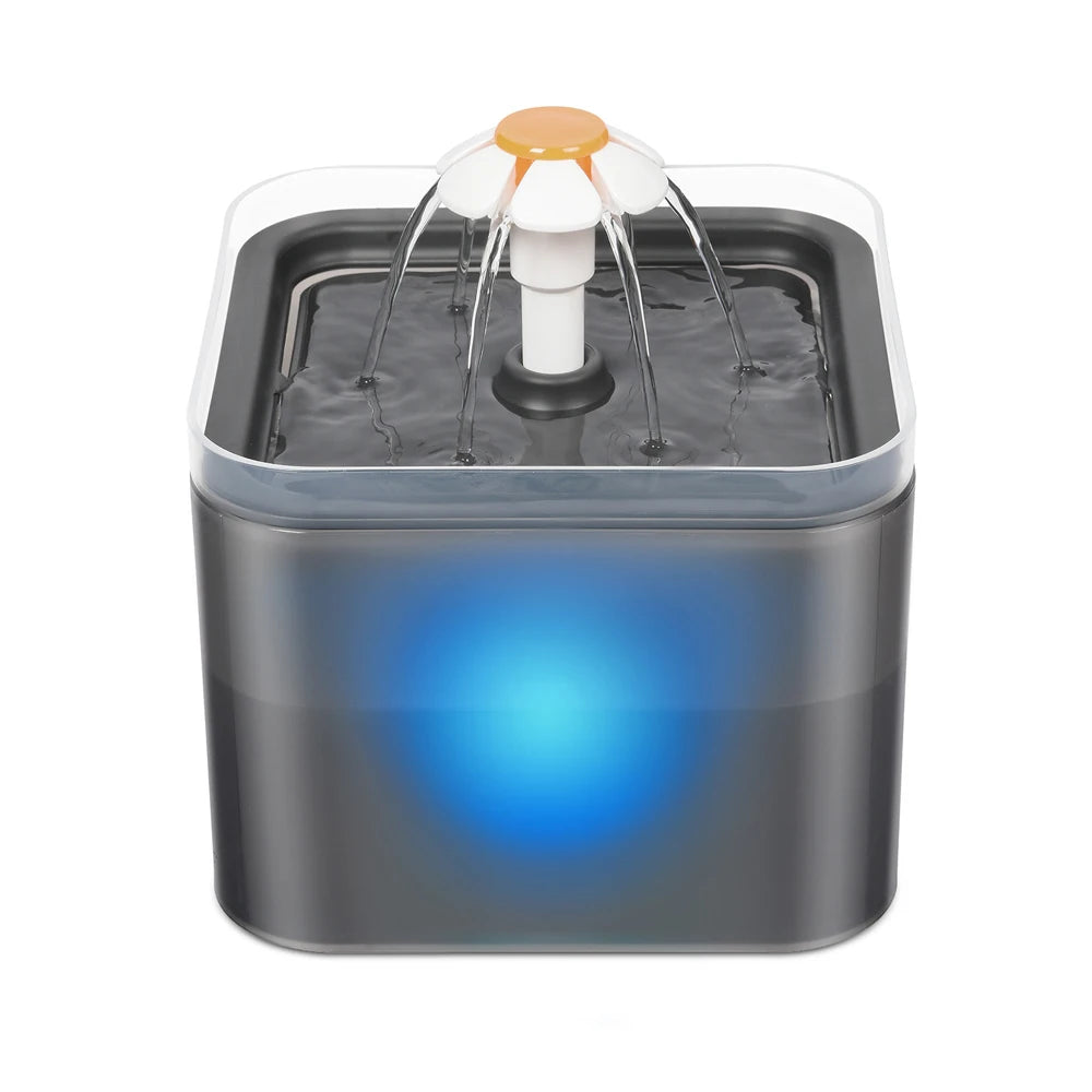 2L Pet Water Fountain 🐾💧 | LED Light ✨ | USB Powered 🔌 | Recirculating Filter ♻️ | For Cats & Dogs 🐶🐱