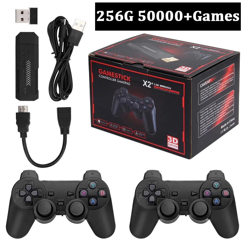 🎮🕹️ X2 Plus GD10 Pro 4K Retro Game Stick – Κονσόλα με 50+ Εξομοιωτές & 2 Ασύρματα Χειριστήρια ✨