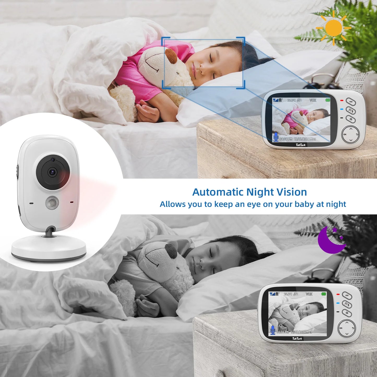 🍼📹 TakTark 3.2” Wireless Video Baby Monitor – Η ήρεμη λύση για γονείς Δες, άκου & μίλα στο μωρό σου εύκολα και με ασφάλεια – μέρα & νύχτα! 💖