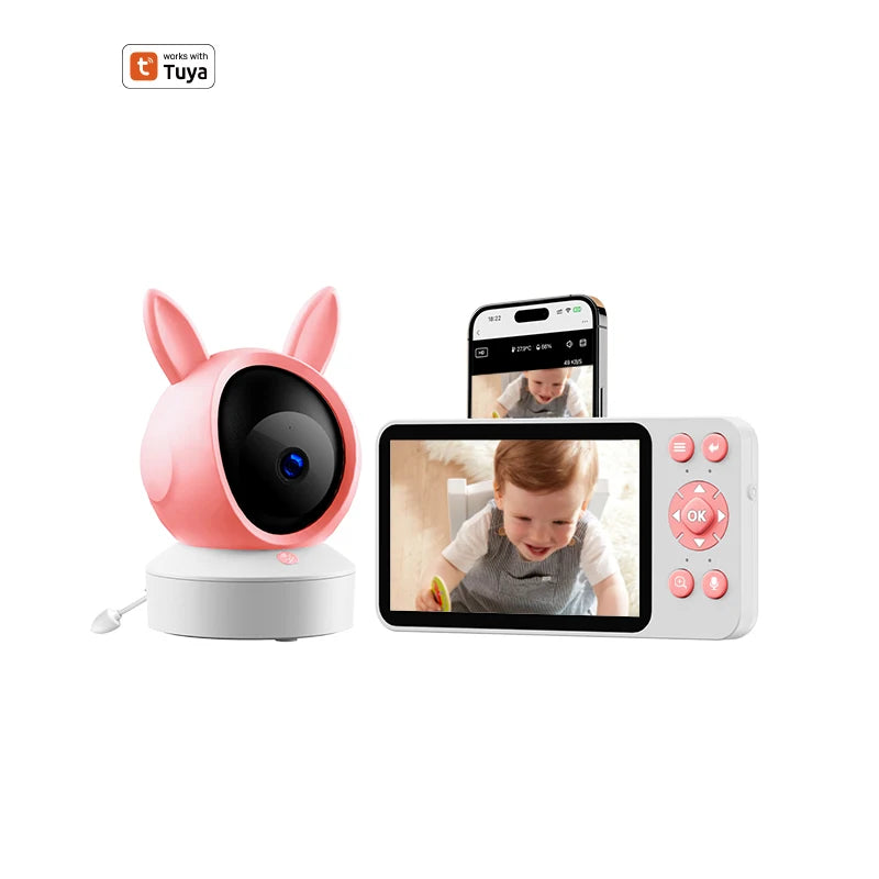 📹👶 DANMINI 5” – TuyaAPP Baby Monitor με Ασφάλεια & PTZ Κάμερα Η απόλυτη λύση για ήσυχους και ασφαλείς γονείς – δες το μωρό σου από παντού! 🍼💖
