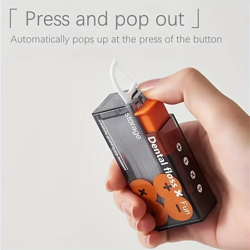 🦷 10Pcs Mecha Wind Mirror Portable Floss Box – Αυτόματο Pop-Up Οργανωτής Οδοντικού Νήματος