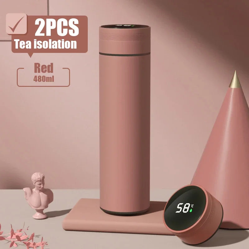 🌡️☕ Smart Thermos 480ml | 304 Ανοξείδωτο Ατσάλι | 💧 Αδιάβροχο | LED Ένδειξη Θερμοκρασίας | Double-Wall Vacuum Cup
