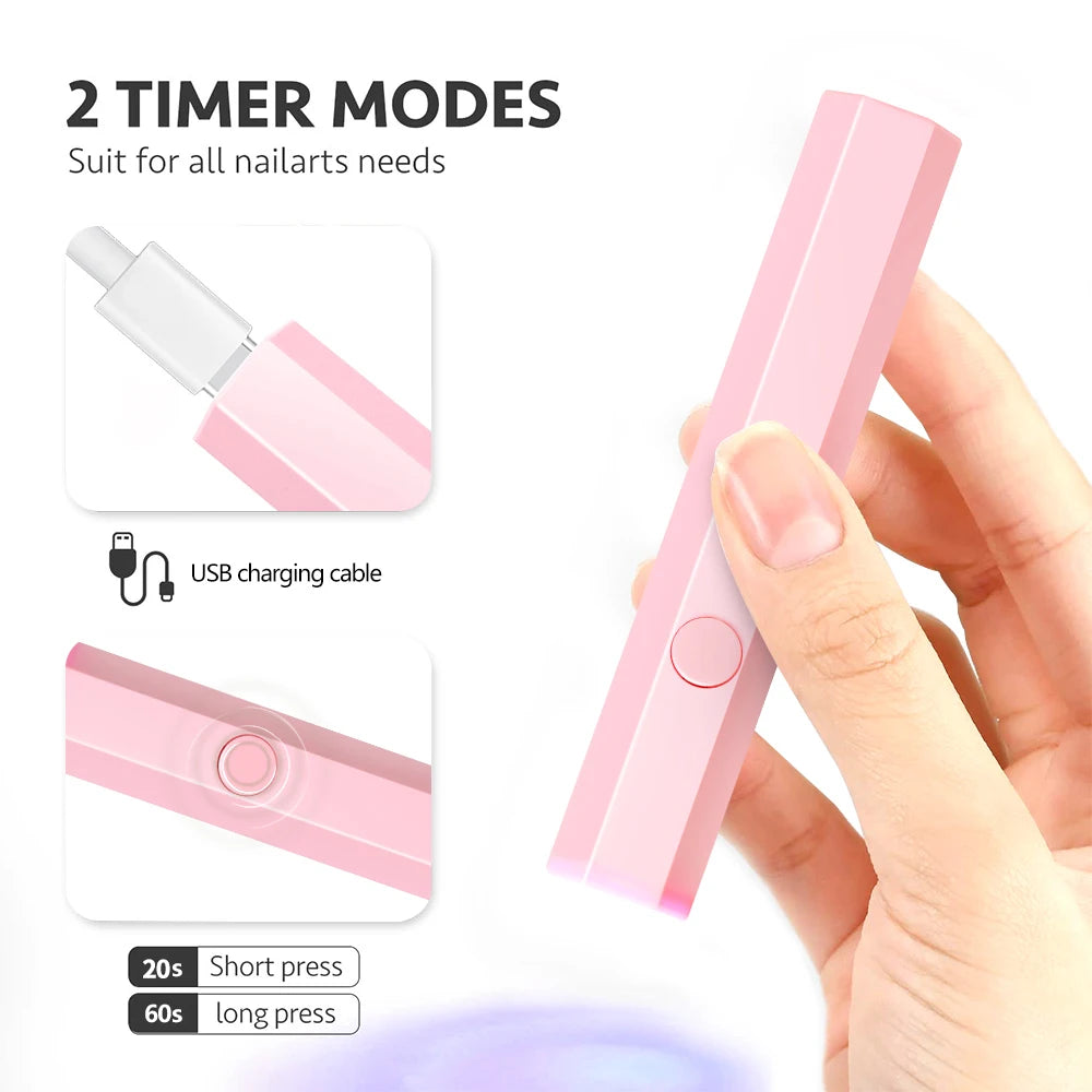💅✨ Mini UV LED Nail Lamp – Φορητή Χειρός Λάμπα για Gel Polish 💡 Με USB Φόρτιση & Χρονόμετρο