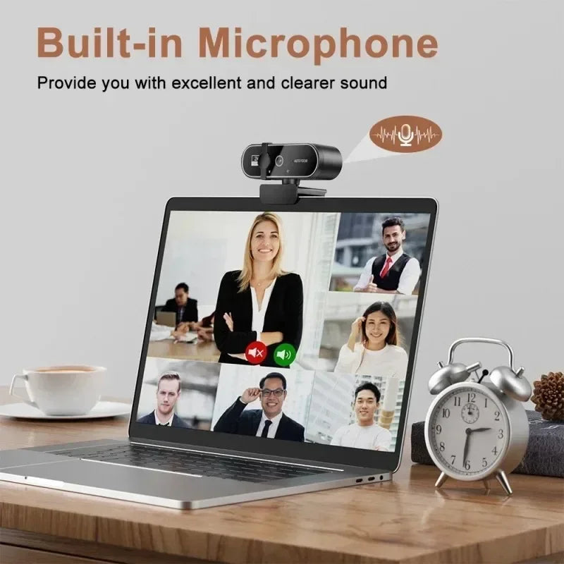 🎥🔊 4K/2K/1080P Webcam με Μικρόφωνο 🎤 | Autofocus 8MP Full HD Κάμερα για PC 💻 Laptop & Macbook | Βιντεοκλήσεις & Streaming