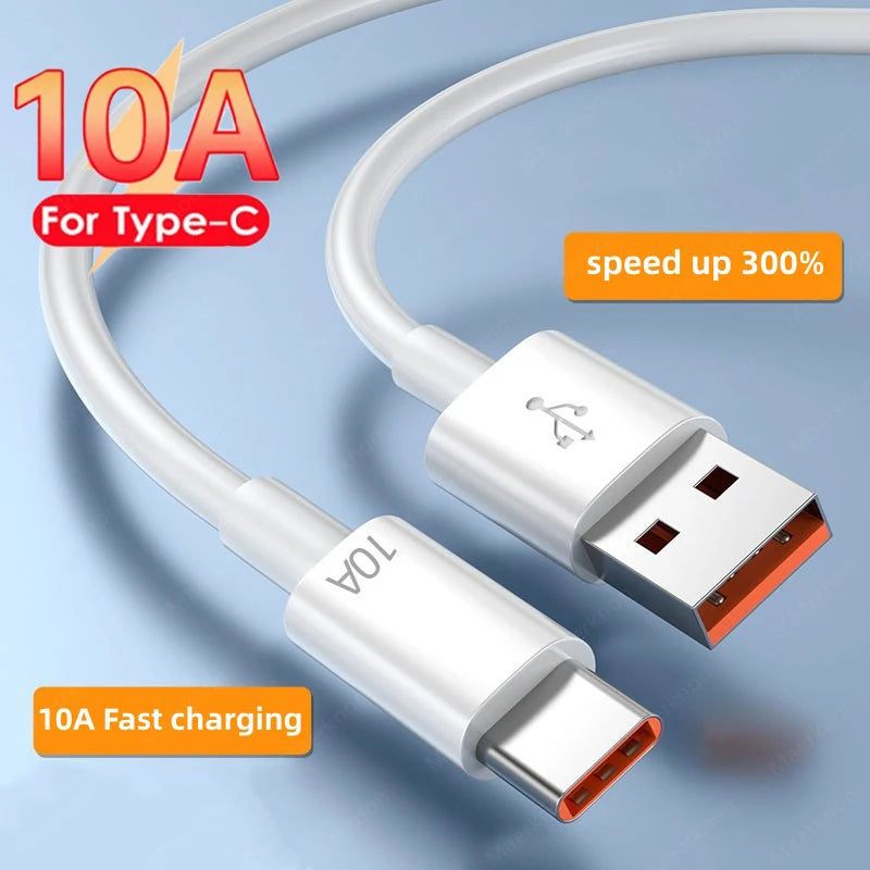 ⚡🔌 120W 10A Type-C Super Fast Charging Cable – Υπερταχεία Φόρτιση & Data Transfer για Huawei, Xiaomi, Samsung