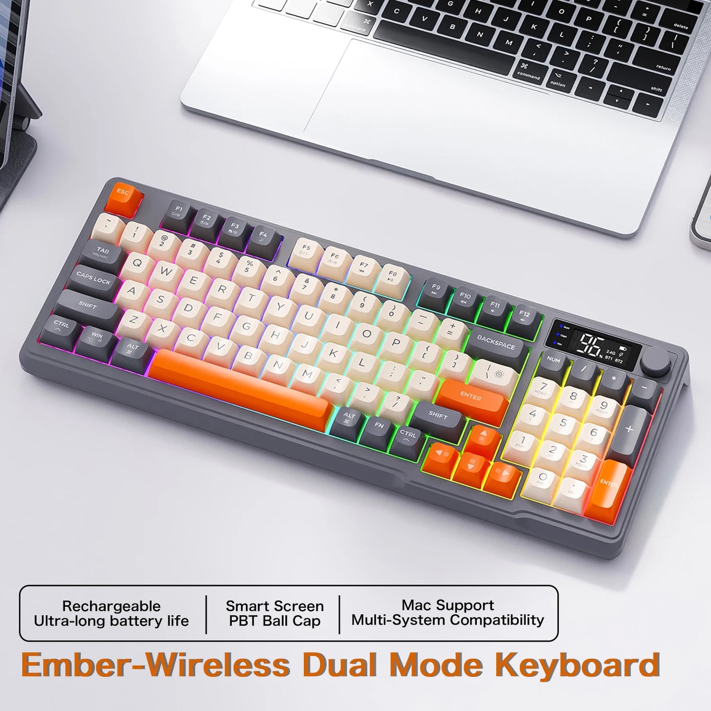 ⌨️🖱️ FREEWOLF M96 Wireless Keyboard & Mouse Set – Smart Screen, Dual Mode, Multi-Device & Εργονομία σε νέα διάσταση! 🔥💡