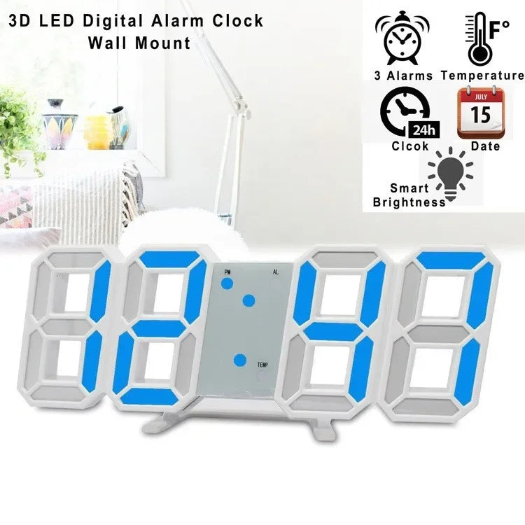 ⏰✨ Electronic Digital LED Wall Clock – Μοντέρνο Ρολόι Τοίχου & Γραφείου με Ξυπνητήρι 🖥️