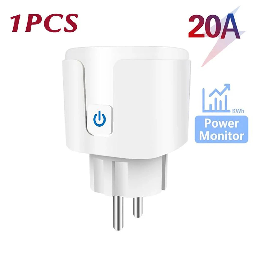 🔌📱 Tuya WiFi Smart Plug EU 16A/20A – Έξυπνη Πρίζα με Timer & Voice Control ⚡ Συμβατή με Alexa & Google Assistant