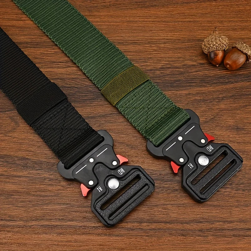 🎯🪖 Tactical Men’s Belt – Outdoor Combat & Survival Ζώνη από Nylon & Canvas με Quick Release Buckle